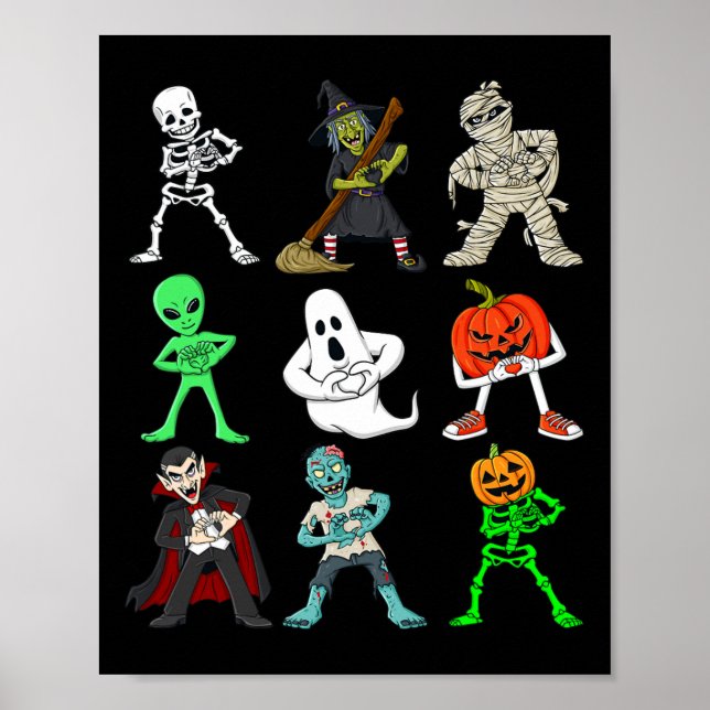 Halloween Keke Dancing Skeleton och Monsters Boys Poster (Framsidan)