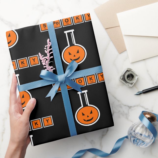 Halloween kemi Kuslig Pumpa Inpackningspapper Presentpapper (Gifting)