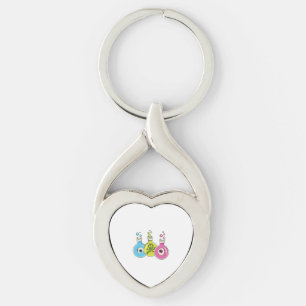 Halloween-kemi Twisted Heart Silverfärgad Nyckelring