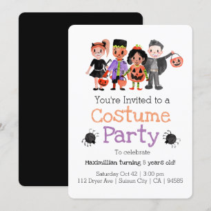Halloween Kid Birthday Costume Party Inbjudan