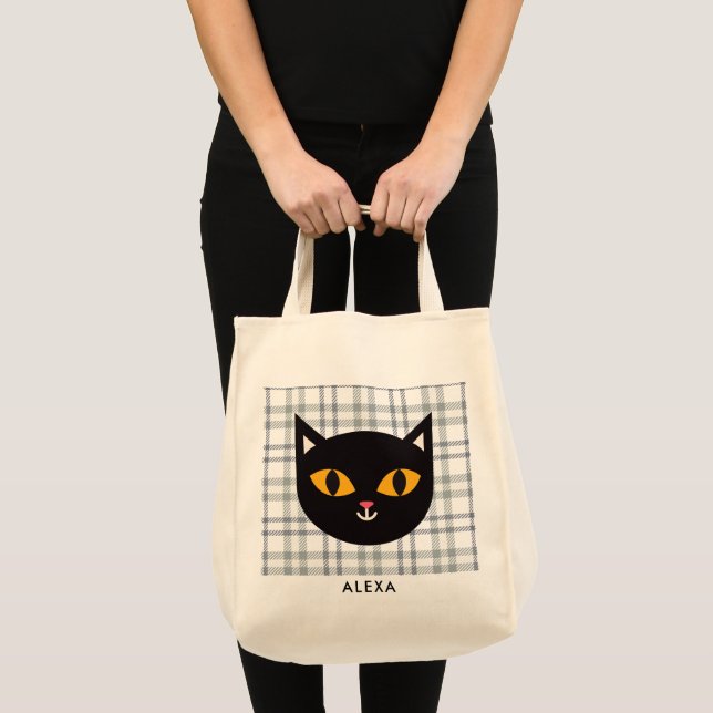 Halloween Kids Bus eller godis Black Cat Tygkasse (Framsida (produkt))