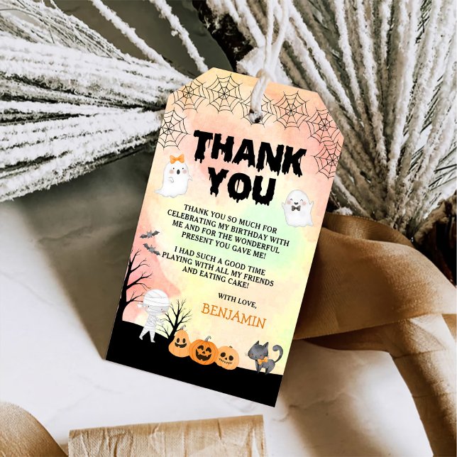 Halloween Kids Costume 1st Birthday Party Presentetikett (Skapare uppladdad)