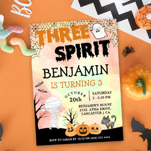 Halloween Kids Costume 3 Birthday Party Inbjudningar