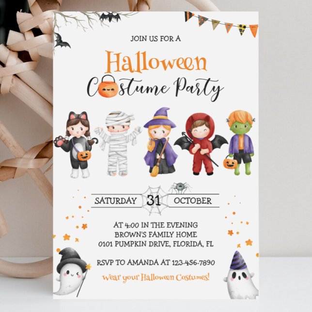 Halloween Kids Costume Party-inbjudan Inbjudningar (Skapare uppladdad)