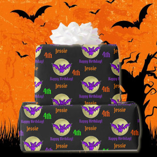 Halloween Kids Namn Barns födelsedag personalisera Presentpapper