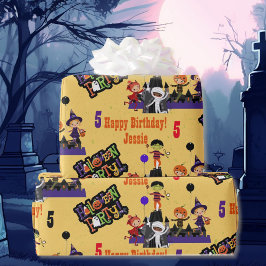 Halloween Kids Namn Barns födelsedag personalisera Presentpapper