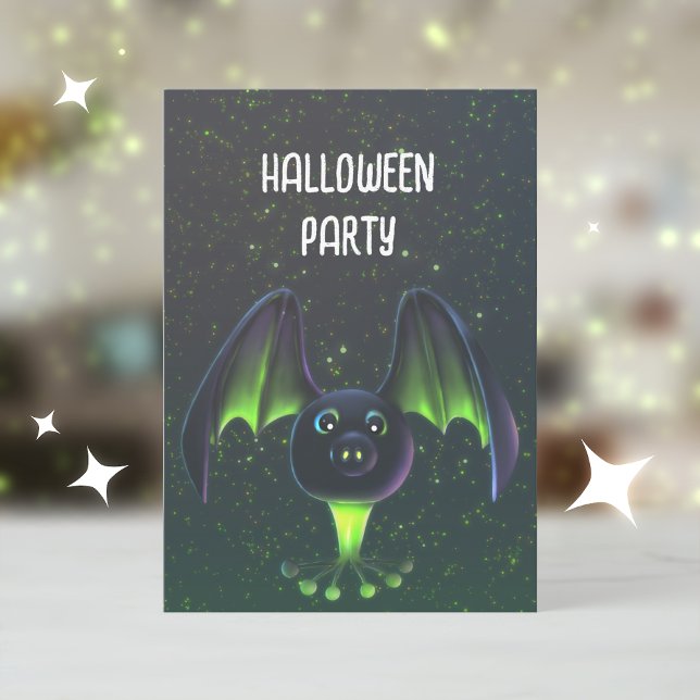 Halloween Kids Party Cute-inbjudan Julkort (Skapare uppladdad)