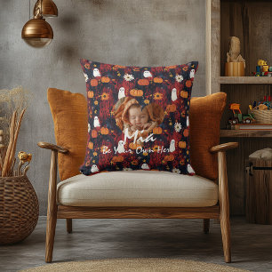 Halloween Kid's Pillow: Anpassat fotonamn och offe Kudde