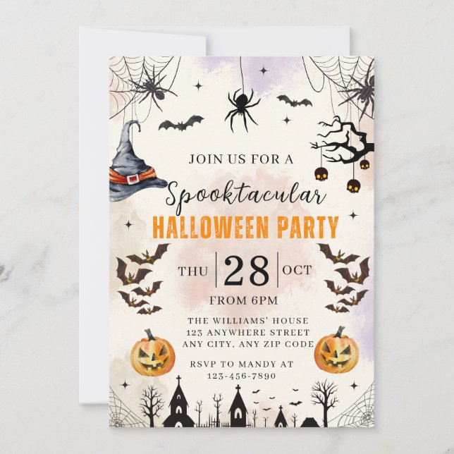 Halloween Kids Spooktacular Party Invitation Inbjudningar (Framsida)