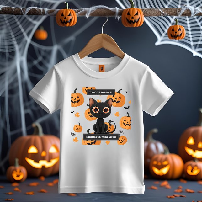 Halloween Kids Tee - Personlig Cute Cat Design (Skapare uppladdad)