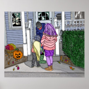 Halloween Kids Trick eller Behandling Poster