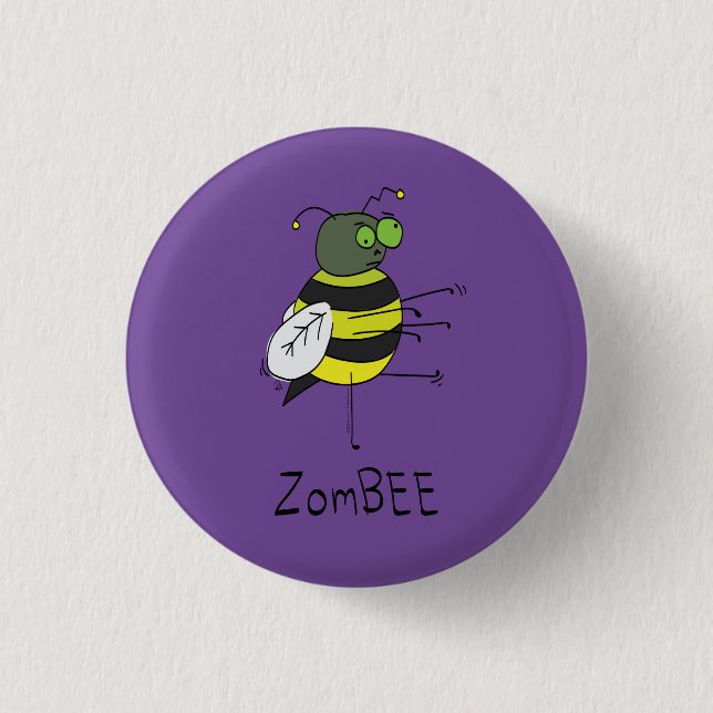 Halloween Kids Zombie Bee Halloween Button Knapp (Framsida)