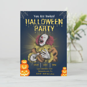 Halloween Killer Clown Investigation Inbjudningar