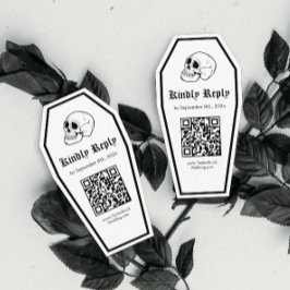 Halloween Kista Bröllop RSVP Qr Kod DIY Tilläggskort