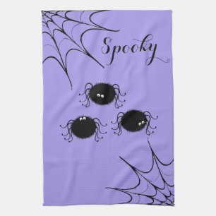 Halloween Kitchen Towel-Dancing Spiders Kökshandduk