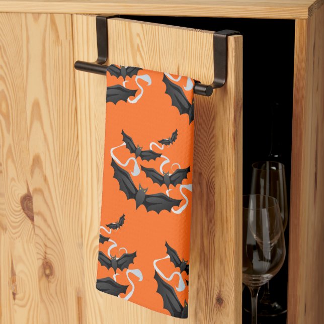 Halloween Kitchen Towel-Fladdermöss Kökshandduk (Thirds Fold)