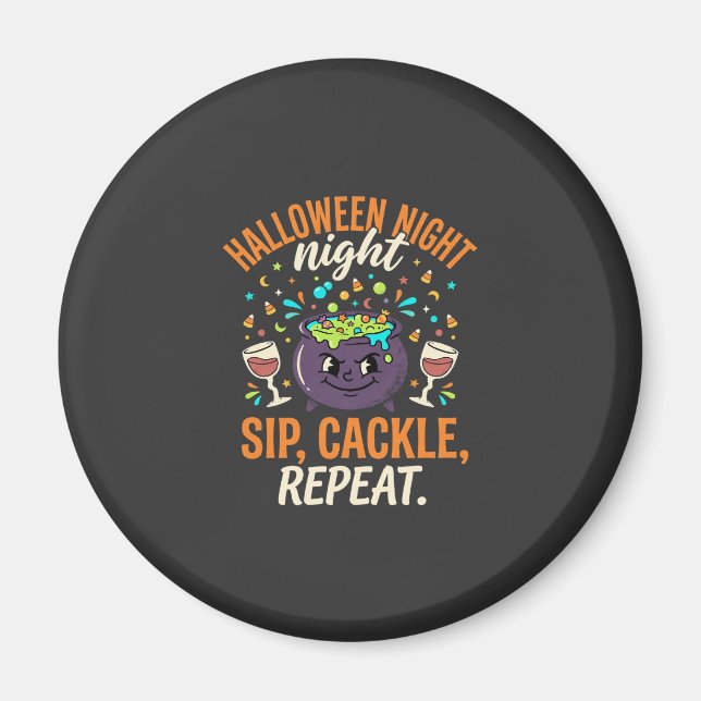 Halloween Kittel Festliga Hälsningar Magnet (Framsidan)