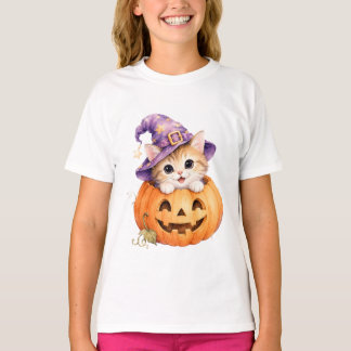 Halloween-kittel i Jack O Lantern-pumpa flickor  T Shirt