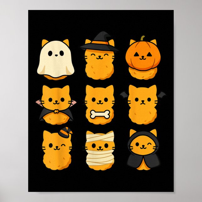 Halloween Kittelnötter Mat Pun Kattälskare  Poster (Framsidan)