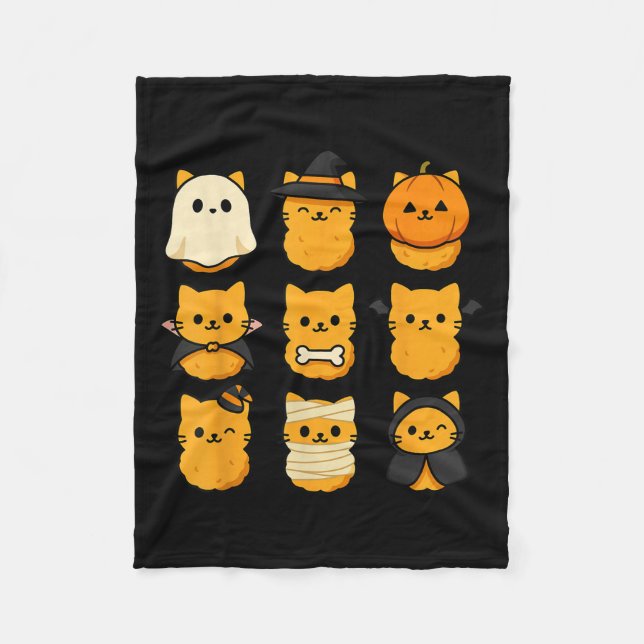 Halloween Kitten Nuggets Food Pun Cat Lover  Fleecefilt (Framsidan)