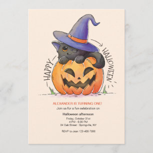 Halloween Kitty-inbjudan Inbjudningar