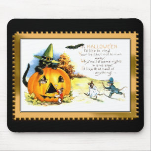 Halloween Kitty Sittande i Jack O Lantern Musmatta