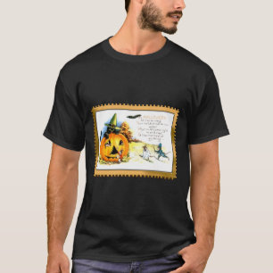 Halloween Kitty sittande i Jack O Lantern T Shirt
