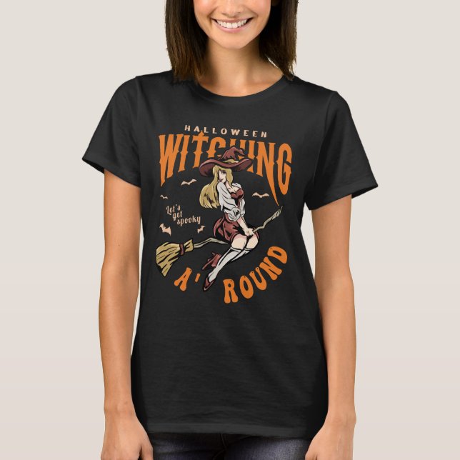 Halloween-klåda runt t shirt (Framsida)