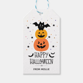 Halloween Klassrum Pumpa Fladdermöss Presentkort Presentetikett