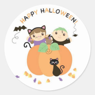 Halloween klistermärkear runt klistermärke