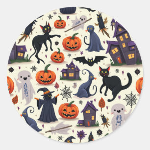 Halloween-klistermärken Runt Klistermärke