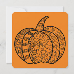 Halloween-klotter boho mandala pumpor Höst Julkort