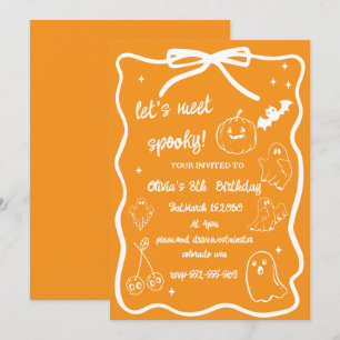 halloween-klotter skräck säsong flickor födelsedag inbjudningar