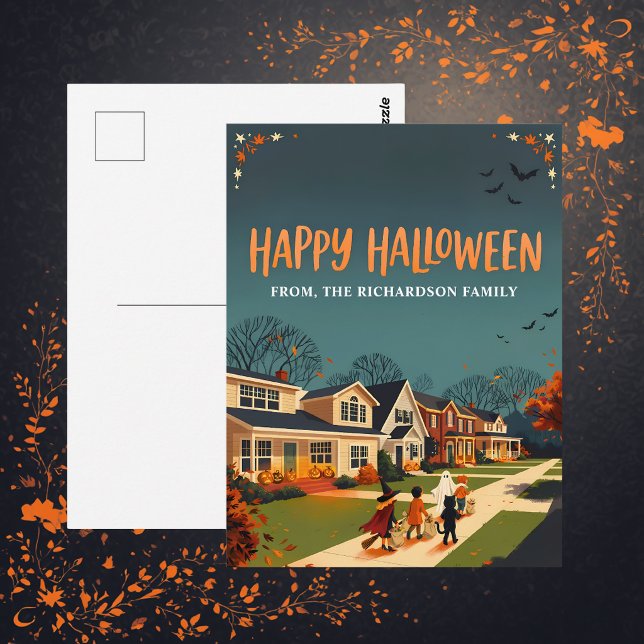 Halloween Knock-or-Ta hemområdet Vykort (Skapare uppladdad)