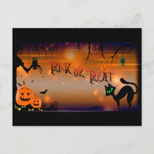 Halloween Knockar på dörrar eller Bus eller godis Vykort