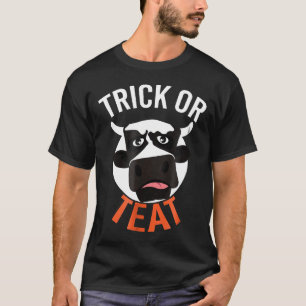 Halloween Ko Bus eller Bröst Djur T Shirt
