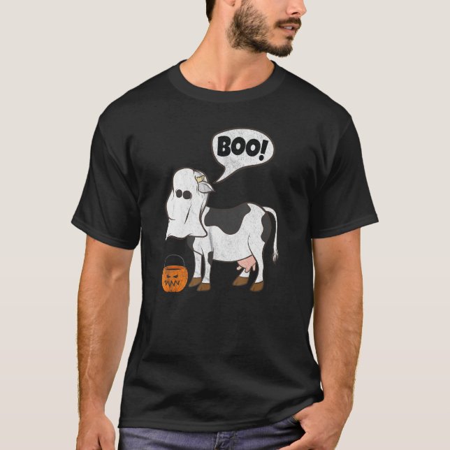 Halloween Ko Halloween-dräkt Cute Boo Ko Tee (Framsida)