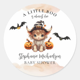 Halloween Ko Little Boo Babyfirande Runt Klistermärke