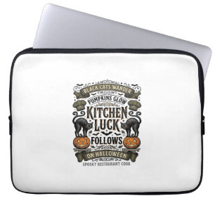 Halloween kock T-shirt Vintage svart katt Pumpa Ki Laptop Fodral
