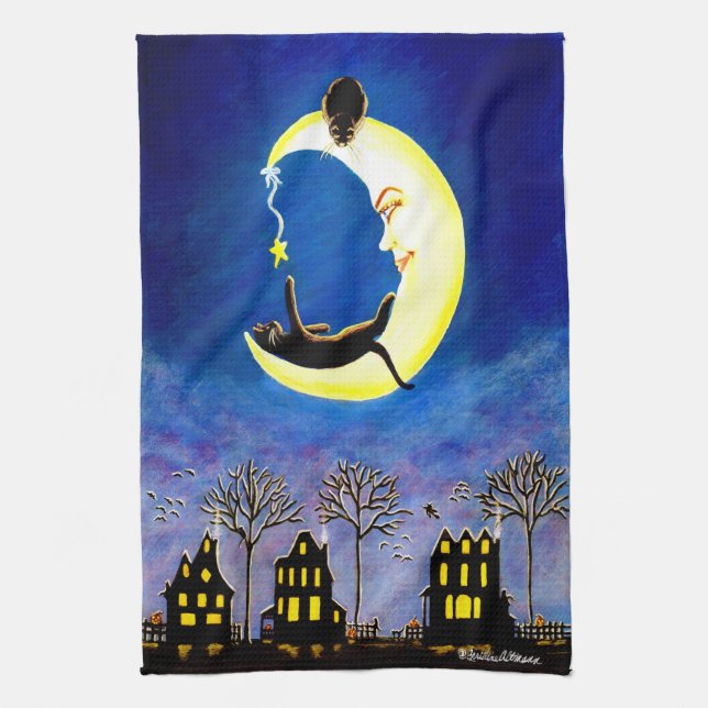 Halloween kökshandduk "Salems stjärna ", (Vertikal)