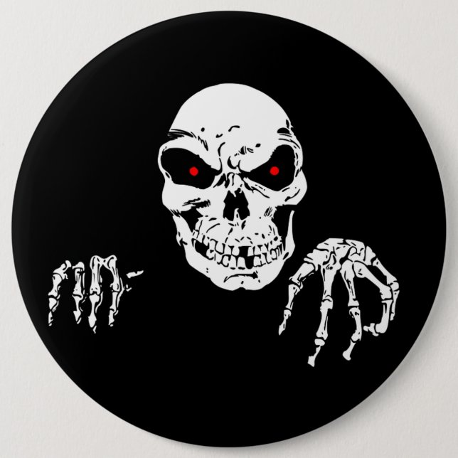 Halloween-kolossal, 6-tums rund knapp (Framsida)