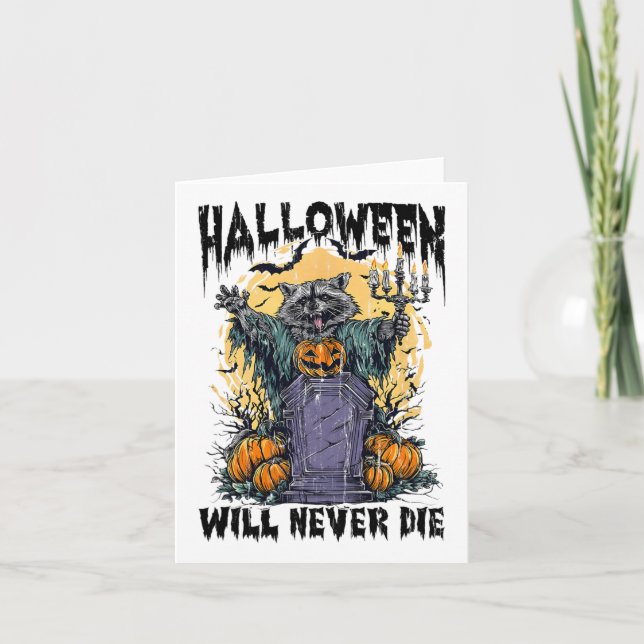 Halloween kommer aldrig att dö kort (Framsida)