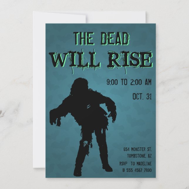 Halloween kommer att Stiga upp Zombie Monster Inbjudningar (Framsida)
