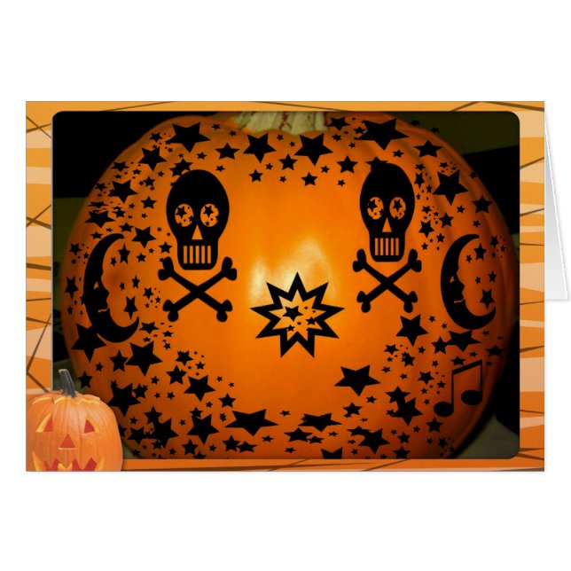 Halloween kommer. hälsningskort (Framsidan Horizontal)