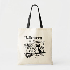 Halloween kommer med Svarta katter Tote Bag Tygkasse