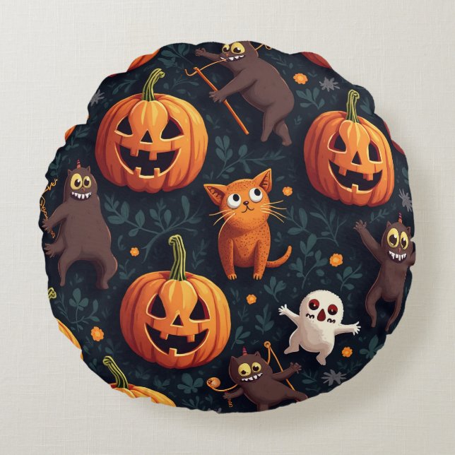 Halloween-konceptkudde Rund Kudde (Framsidan)