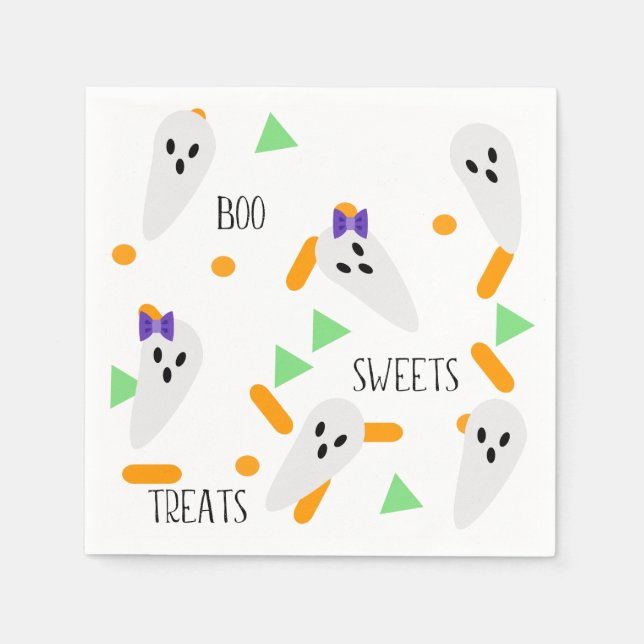 Halloween-konfetti Strössel | Spöke Pappersservett (Framsidan)