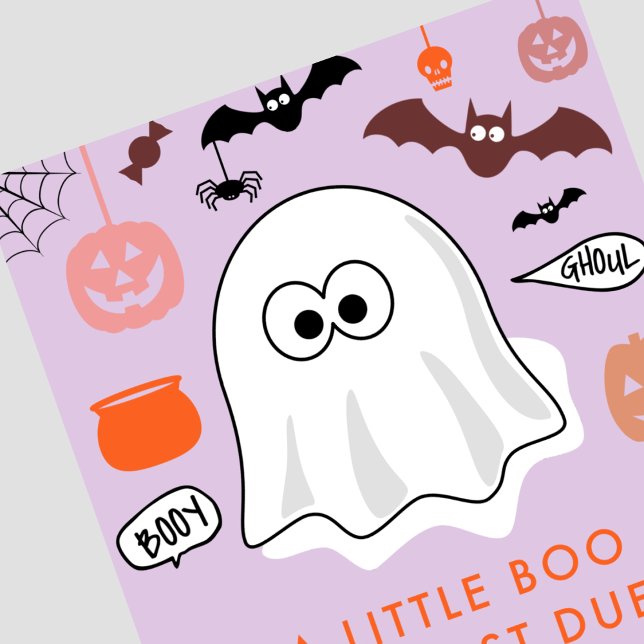 Halloween Köns avslöjande inbjudan Spöke Lila (Halloween-Gender-reveal-invitation-Ghost-Purple-1)