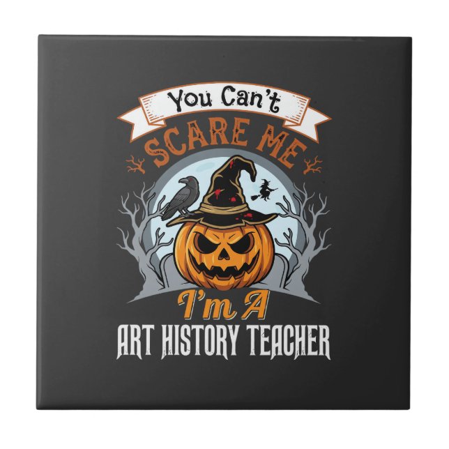 Halloween konsthistoria lärare pumpa design kakelplatta (Framsidan)