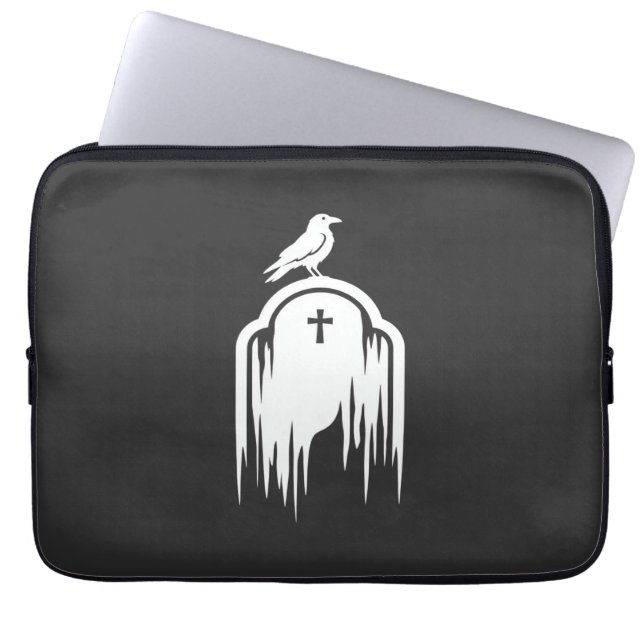 Halloween Korp Gravsten Silhuett Design Laptop Fodral (Framsidan)